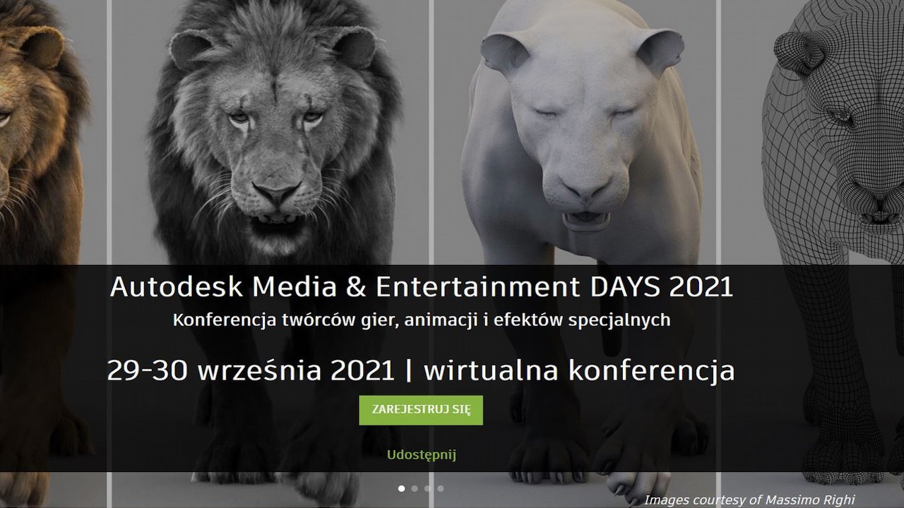 Autodesk Media & Entertainment DAYS 2021 - wirtualna konferencja dla twórców animacji, gier i efektów specjalnych.