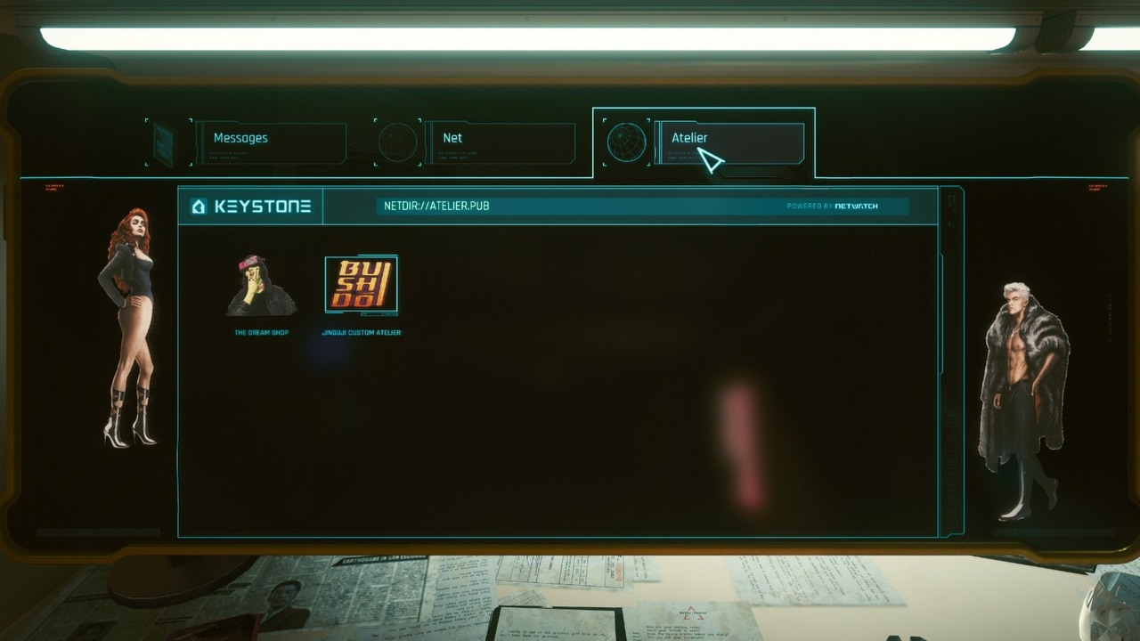 Zakupy online w Night City - poznajcie mod Virtual Atelier do Cyberpunk 2077.