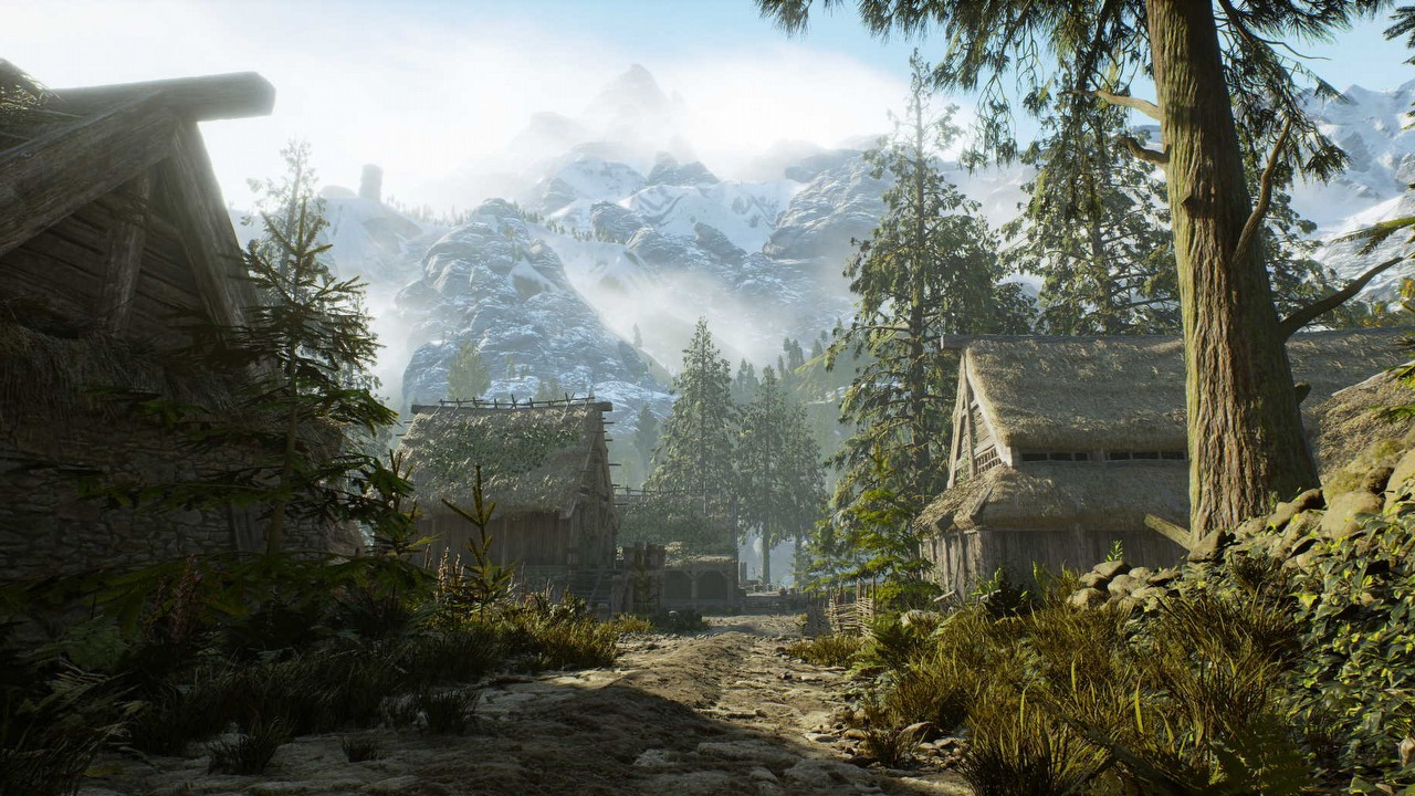 Riverwood ze Skyrima odtworzone w Unreal Engine 5.