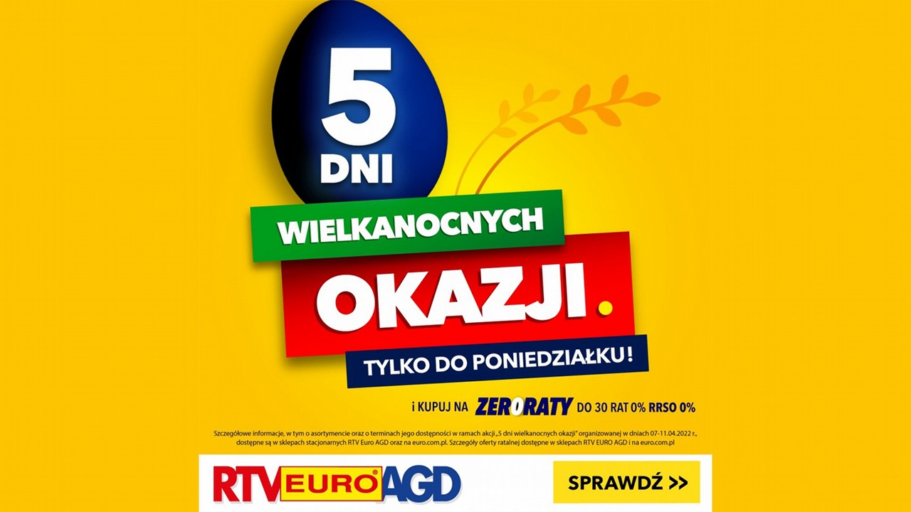 Wielkanocne promocje na sprzęt w RTV Euro AGD.