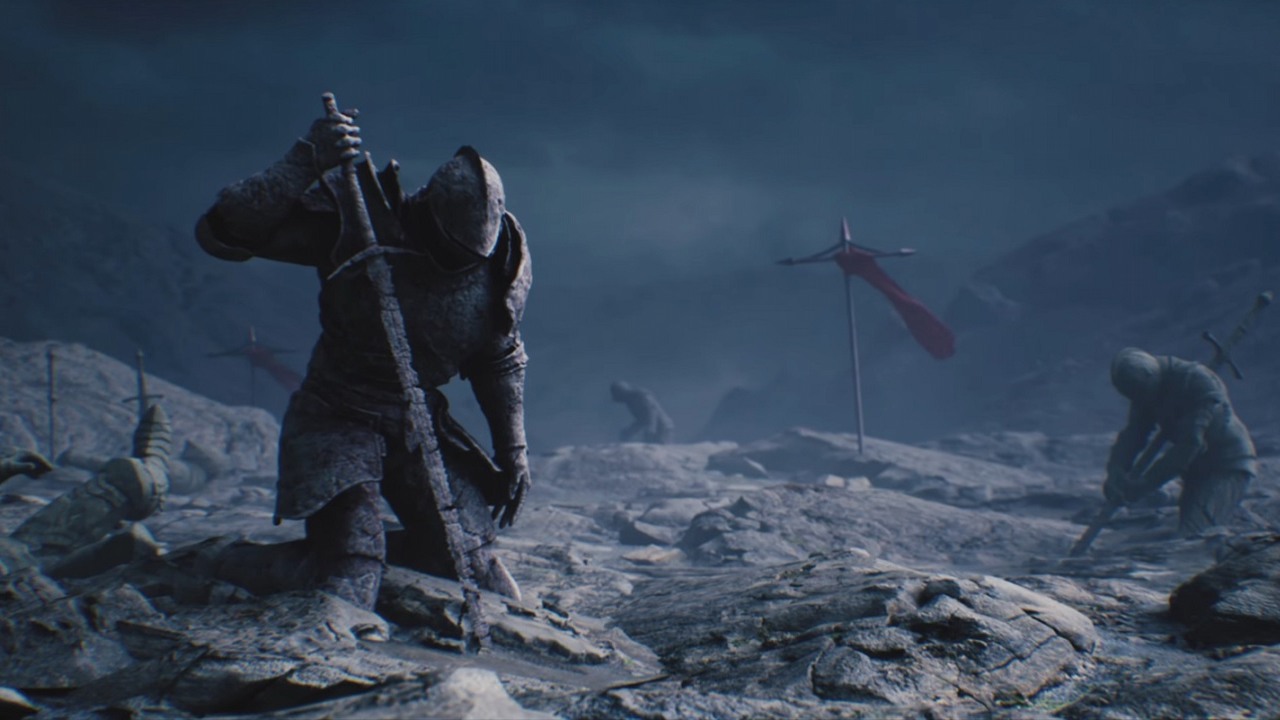 Soulslike inspirowany pracami Beksińskiego i Lovecrafta na zwiastunie.