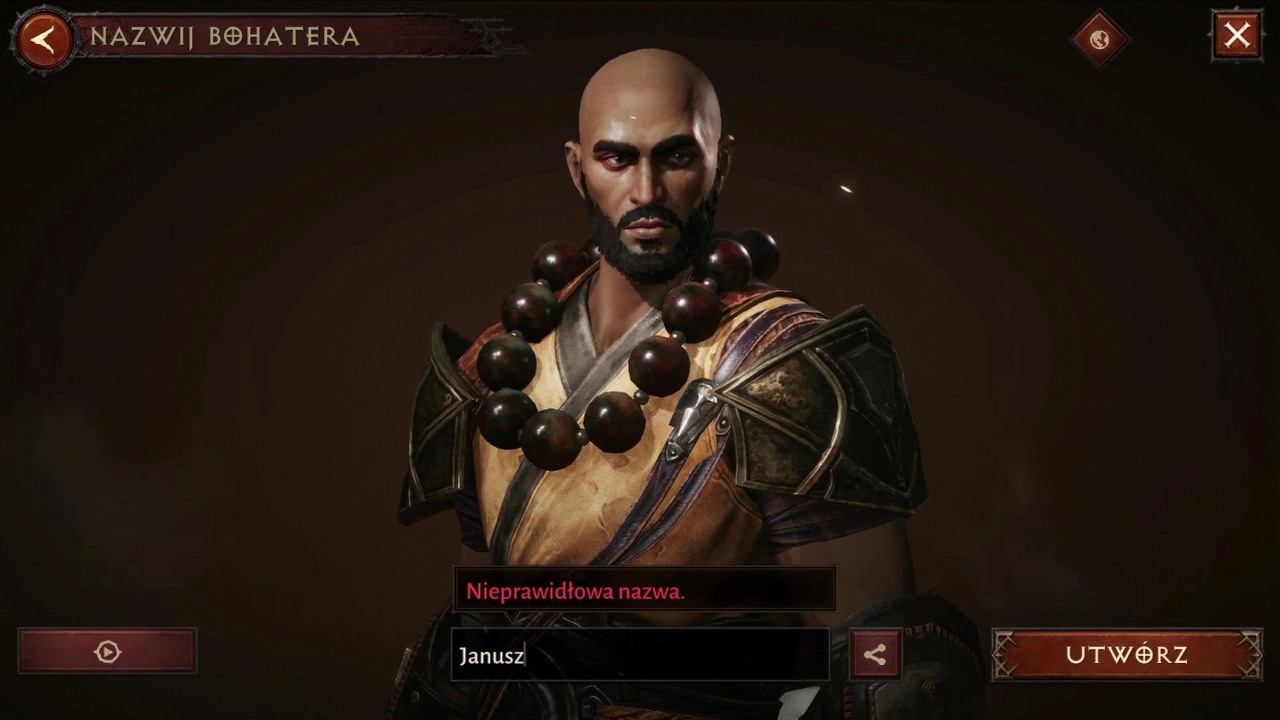 Januszem nie zagrasz w Diablo Immortal. Blizzard ciągle blokuje piękne polskie imię.