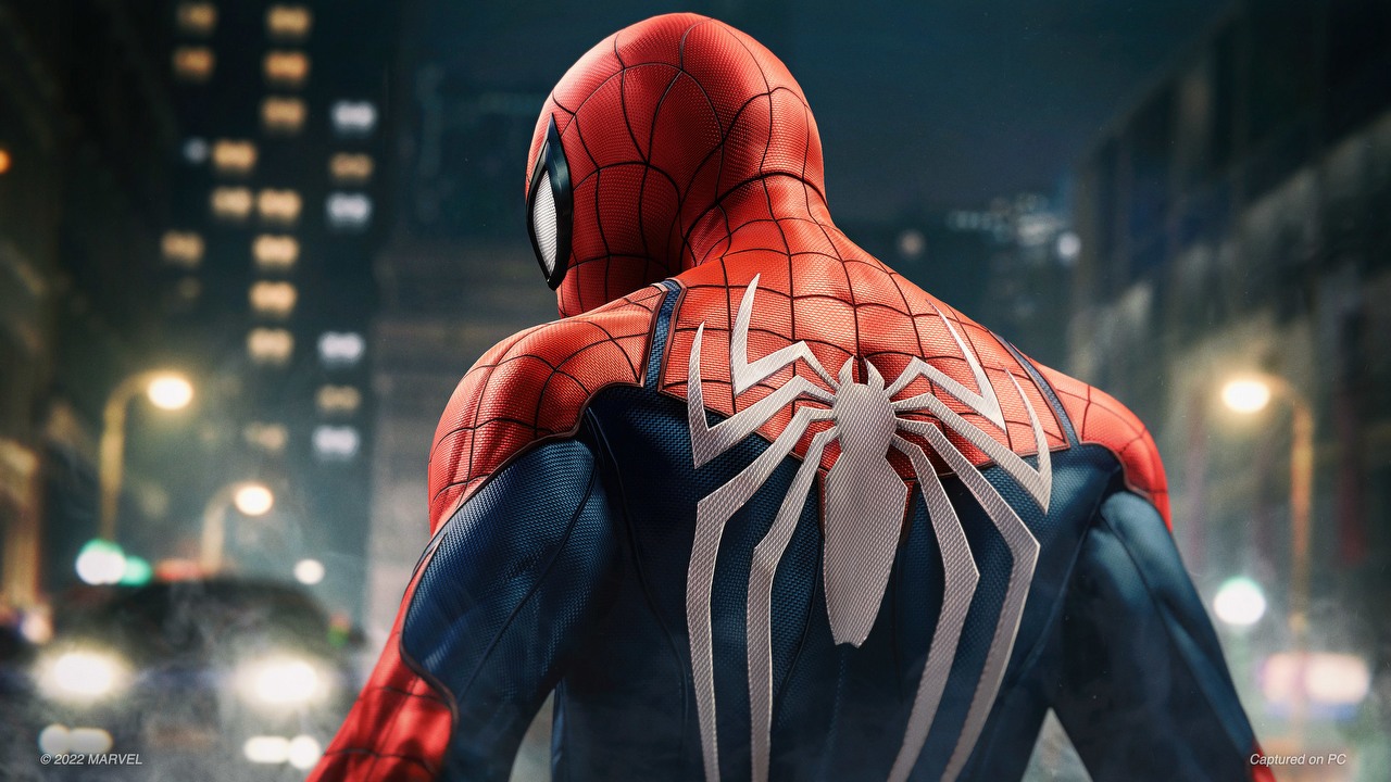 Screeny z Marvel's Spider-Man na PC pokazują ustawienia graficzne i tryb ultrawide.