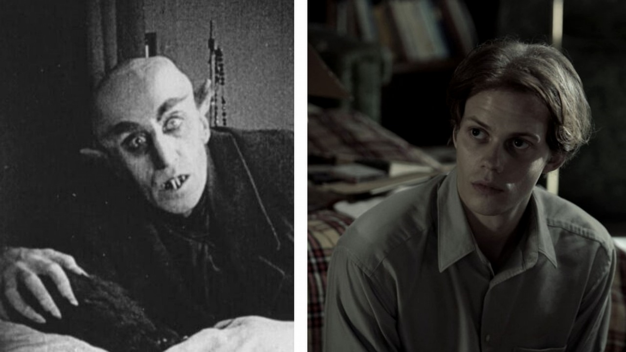 Bill Skarsgard i Lily-Rose Depp zagrają w Nosferatu Roberta Eggersa, źródło grafiki: Nosferatu - symfonia grozy, F.W. Murnau, 1922, Castle Rock, Sam Shaw, Dustin Thomason, Bad Robot, 2018..