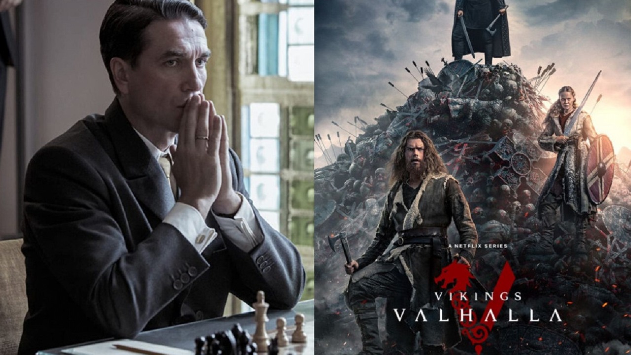 Marcin Dorociński w obsadzie serialu Wikingowie: Walhalla Netflixa; wiemy, kogo zagra, źródło grafiki: Gambit królowej, Scott Frank i Allan Scott, Netflix, 2020/Wikingowie: Walhalla, Michael Hirst i Jeb Stuart, Netflix, 2022.