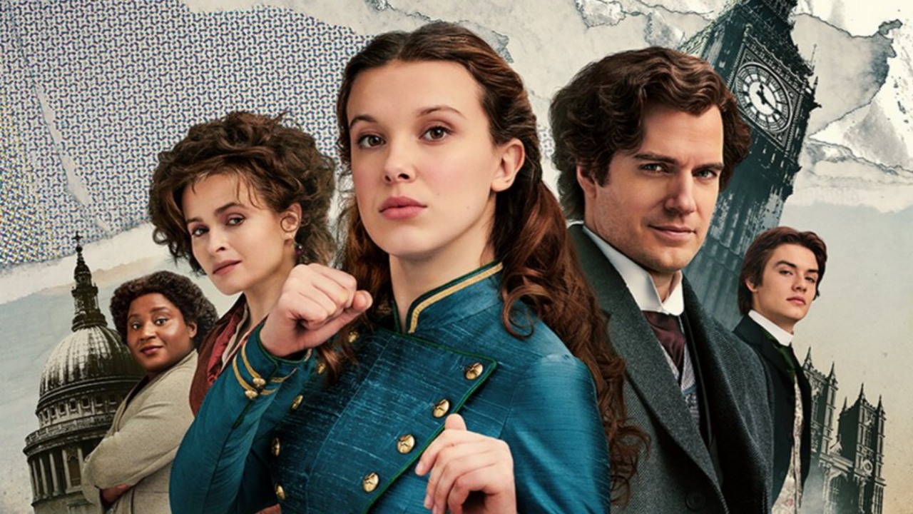 Henry Cavill i Millie Bobby Brown w akcji w nowym zwiastunie Enoli Holmes 2, źródło grafiki: Enola Holmes 2, Harry Bradbeer, Netflix, 2022.
