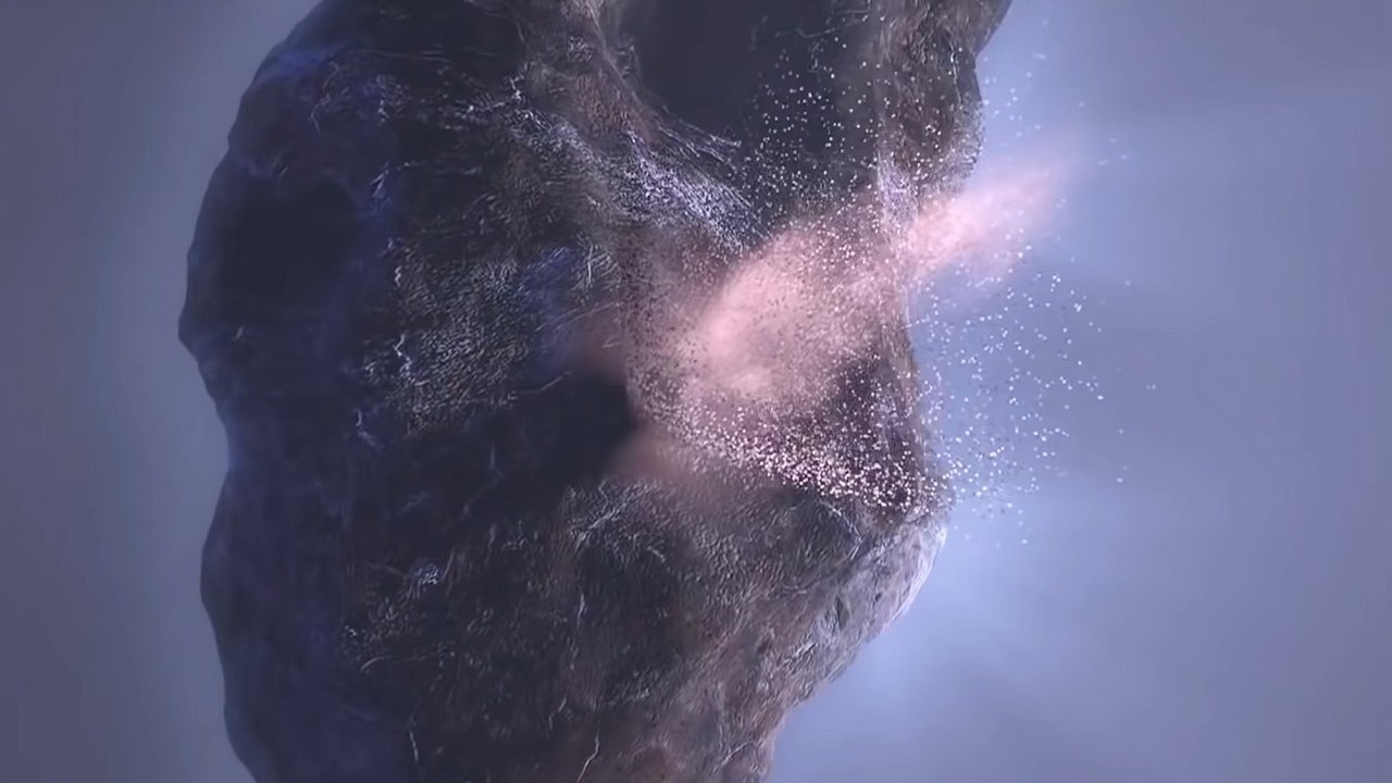 Kosmiczny „pocisk” NASA zmienił orbitę asteroidy, źródło grafiki: NASA.