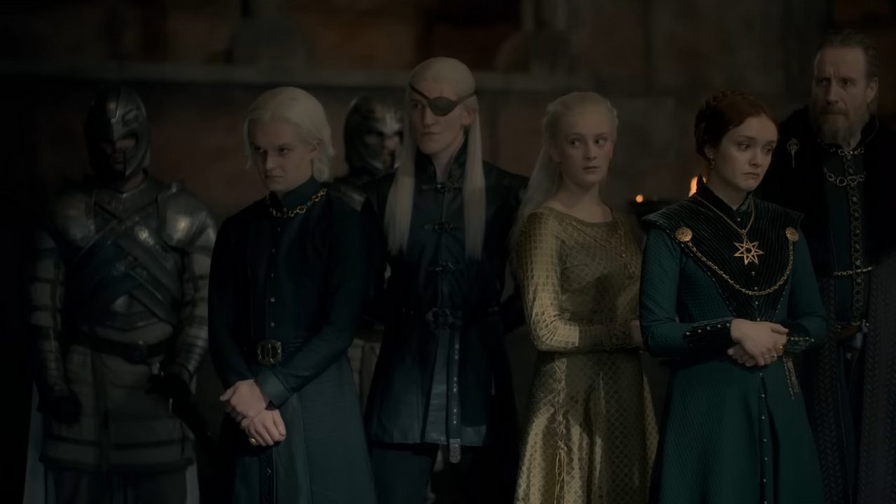 Viserys i Alicent w Rodzie smoka jednak mają 4 dzieci? George R.R. Martin wyjaśnia, co z Daeronem, źródło grafiki: Ród smoka, Ryan Condal i Miguel Sapochnik, HBO, 2022.