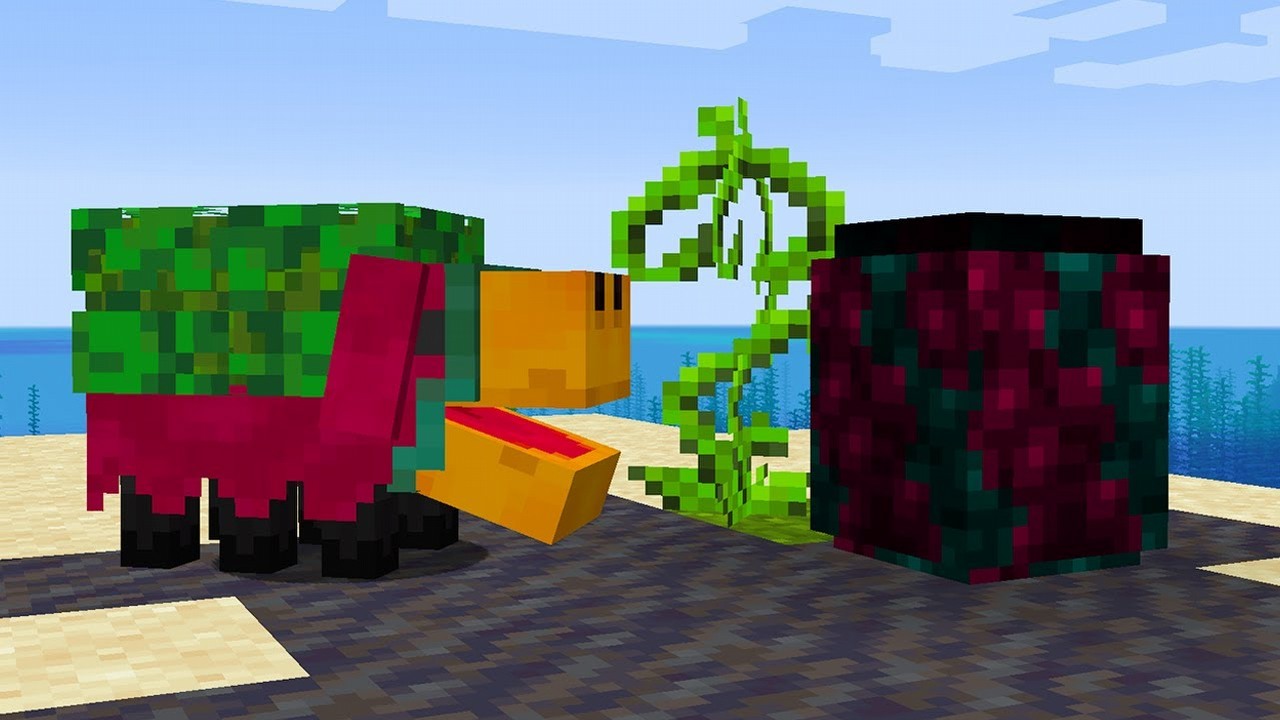 Minecraft z nowościami w 1.20, wśród nich wielbłądy i Sniffer, źródło grafiki: Minecraft / YouTube..