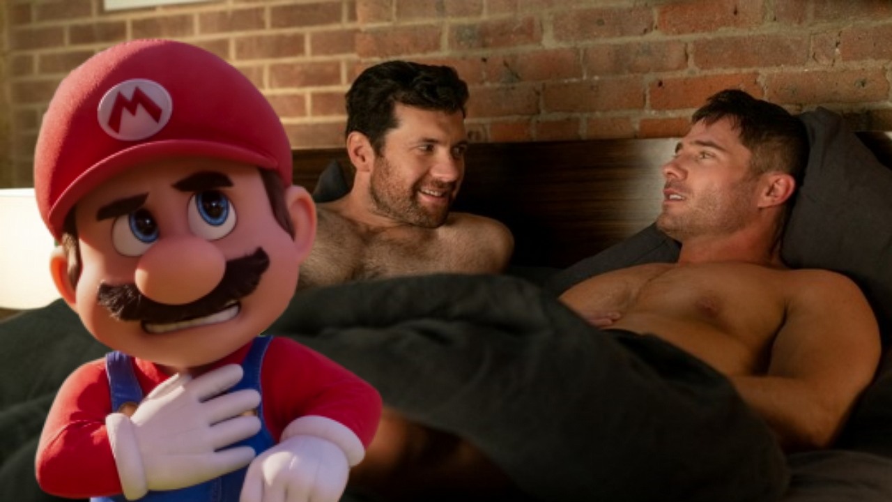 Polacy znowu mylą filmy; zamiast na Super Mario Bros, idą z dziećmi na komedię o gejach, źródło grafiki: YouTube,  Illumination, 2022, Bros, Nicholas Stoller, Universal Pictures, 2022.