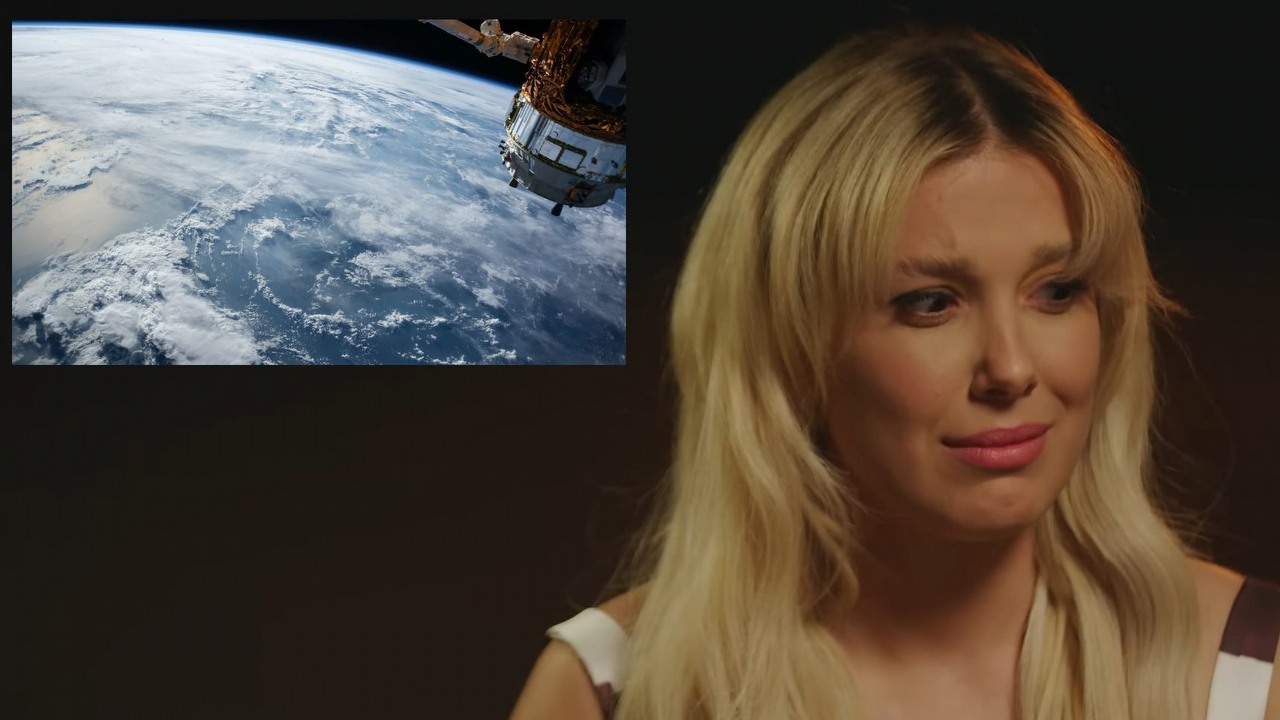 Millie Bobby Brown odpowiada, czy nadal jest płaskoziemcą, źródło grafiki: YouTube: Vanity Fair; 2022, NASA; Unsplash.com; 2015.