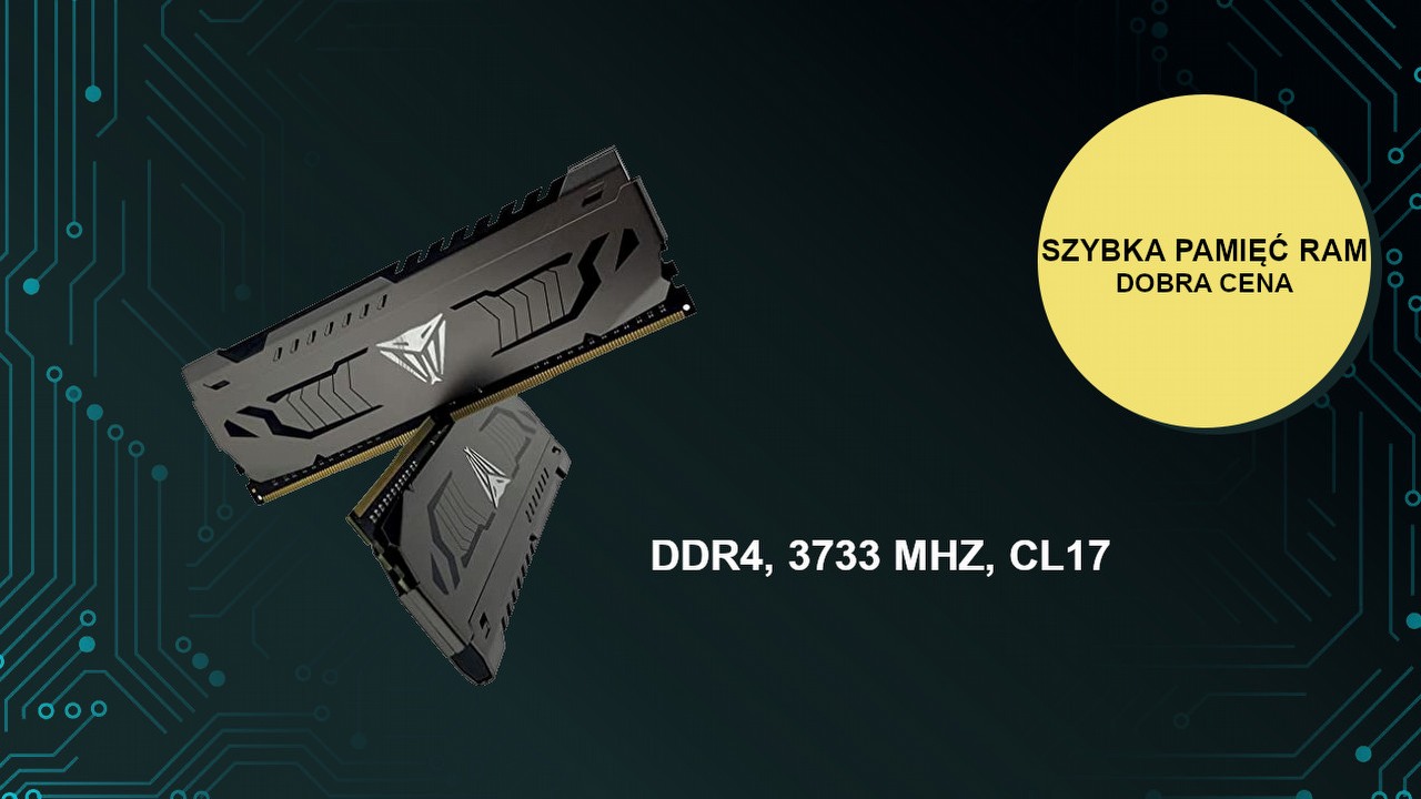 Pamięć RAM 2x8GB Patriot Viper Steel to szybkie DDR4 w dobrej cenie, źródło grafiki: Patriot Viper.