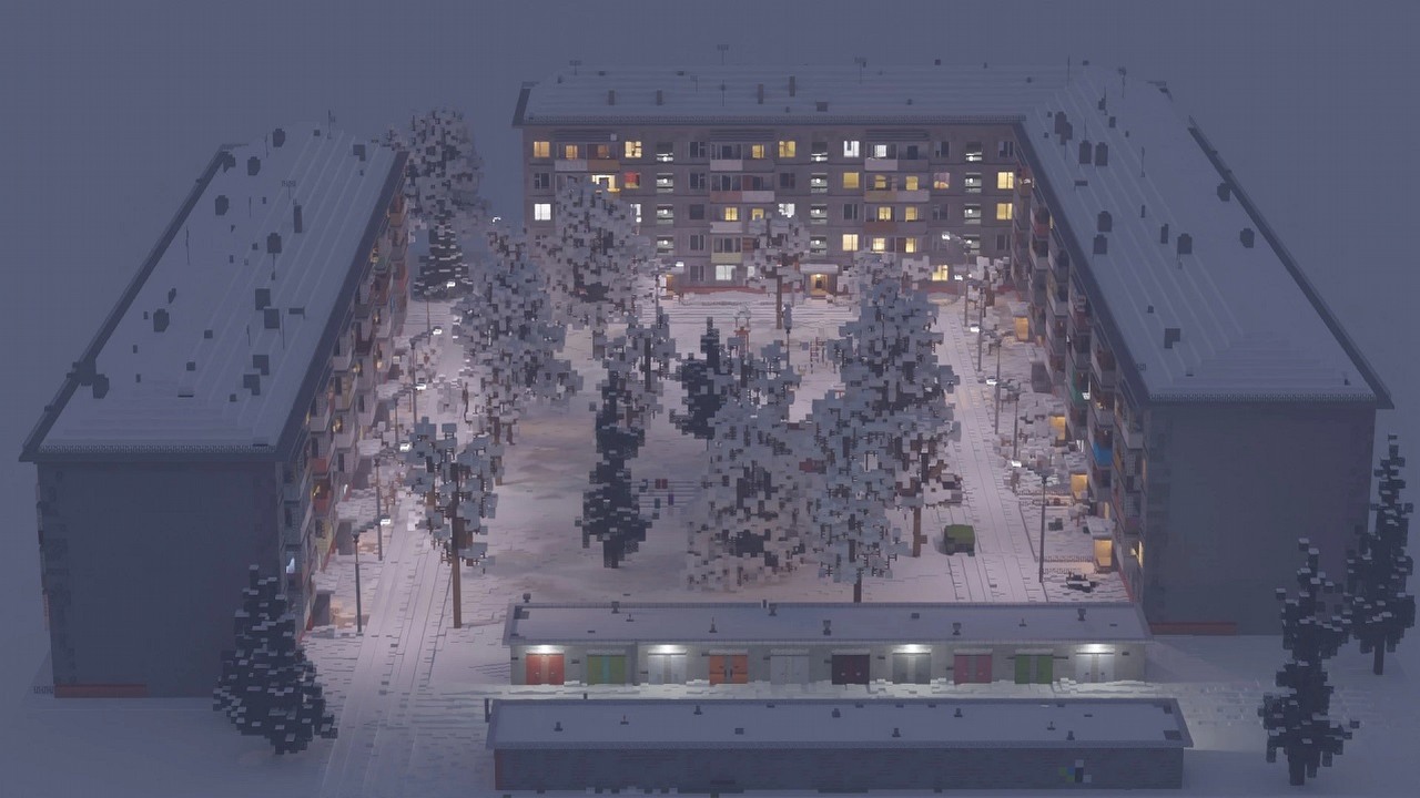 Blokowisko z czasów PRL-u w Minecrafcie; gracz poruszył serca Polaków, źródło grafiki: Mojang Studios.