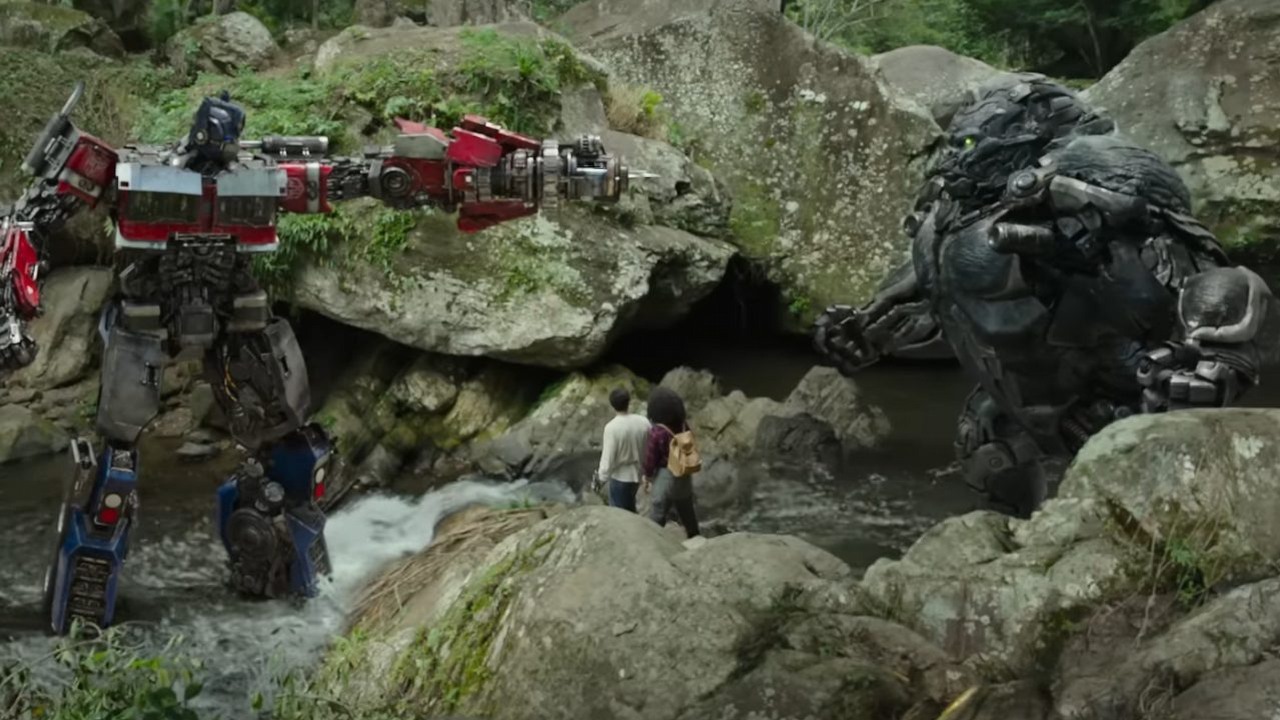 Wszystkie Transformersy ze zwiastuna Rise of the Beasts, źródło grafiki: Transformers: Rise of the Beasts; reż. Steven Caple Jr.; Paramount Pictures; 2023.