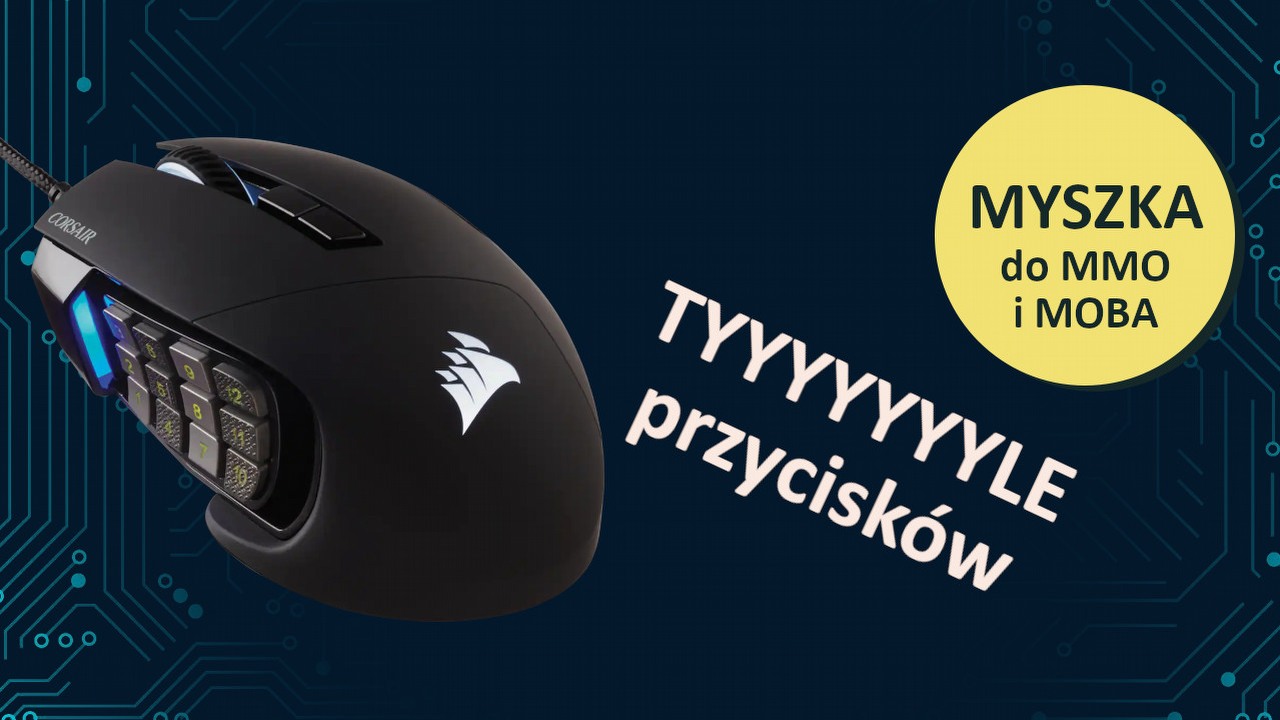 Myszka idealna do MMO i WoW:Dragonflight - Corsair Scimitar RGB Elite, źródło grafiki: Corsair.