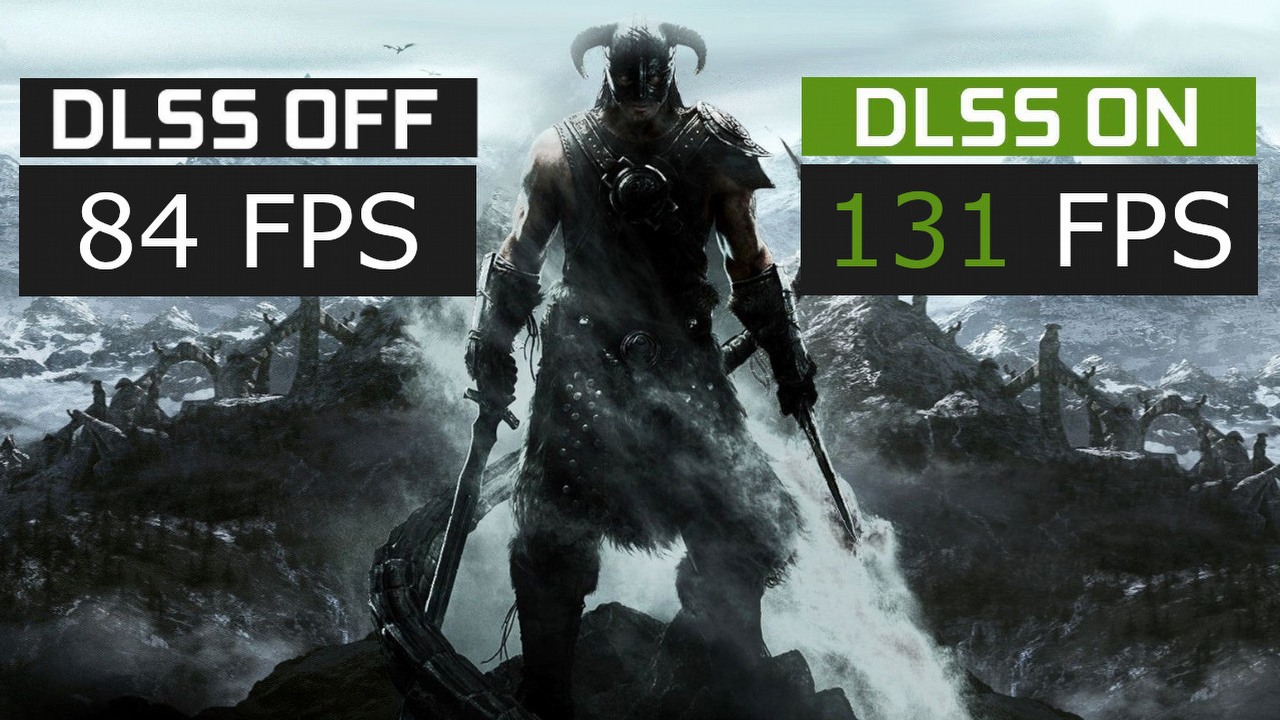 Skyrim ze wsparciem DLSS i innych funkcji; nawet 50 FPS więcej bez strat w grafice, źródło grafiki: Bethesda Softworks.