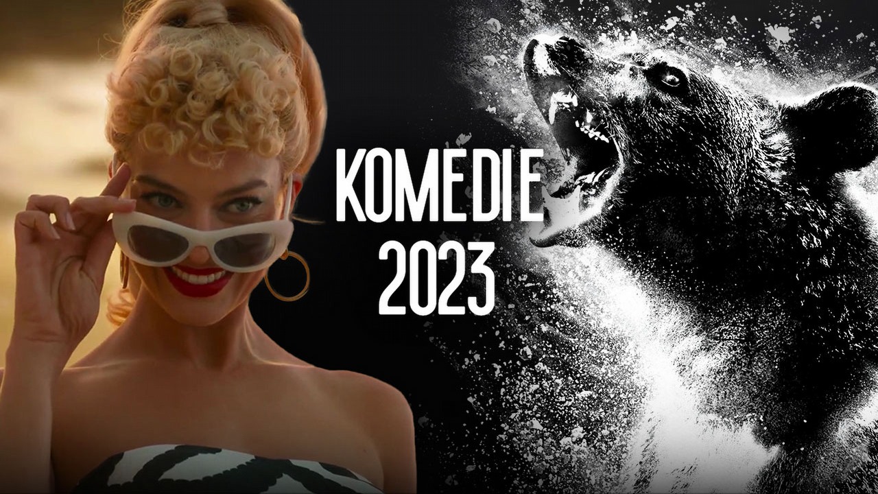 Najlepiej zapowiadające się komedie 2023 roku, źródło grafiki: Barbie, reż Greta Gerwig, Warner Bros. 2023; Cocaine Bear, reż. Elizabeth Banks, Universal Studios 2023.