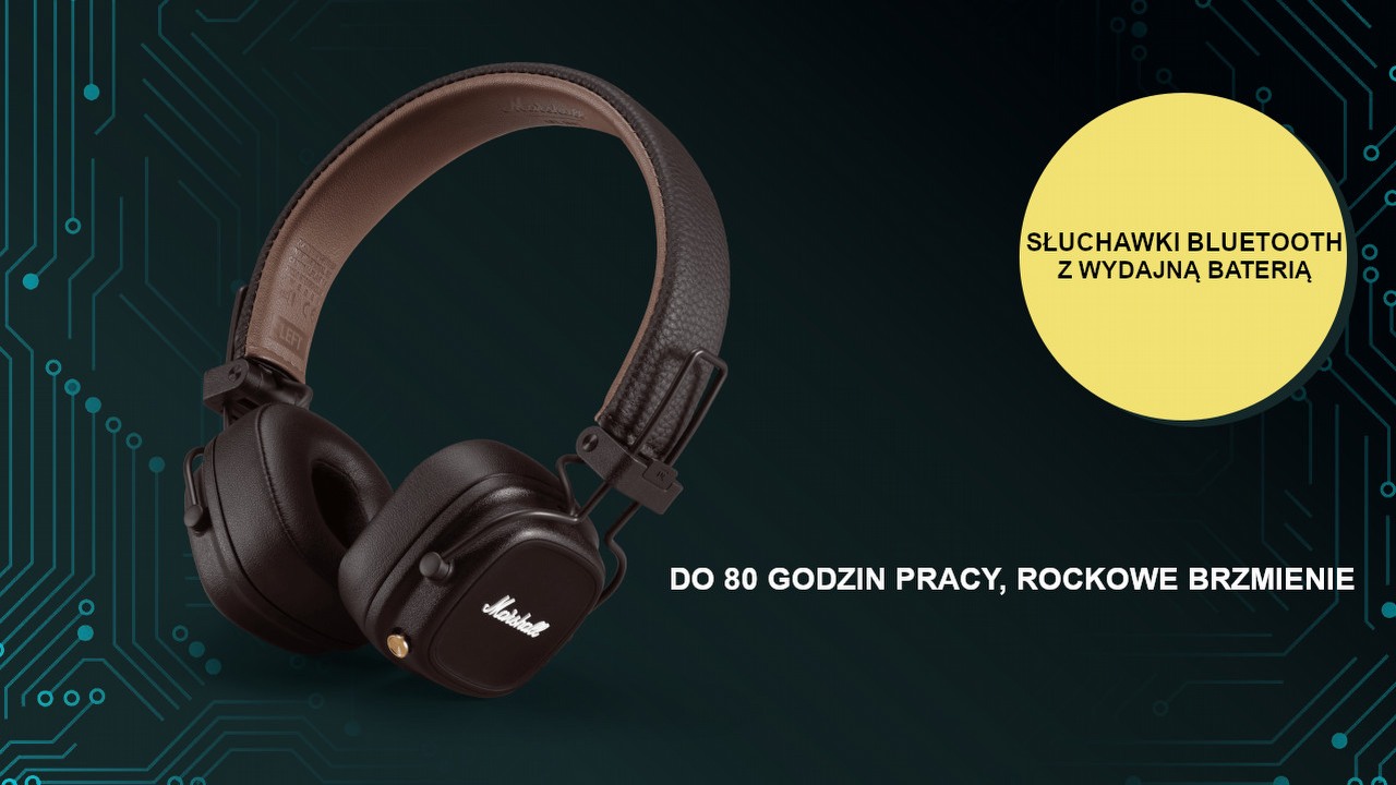 Słuchawki Marshall Major IV Bluetooth - słuchaj rocka przez 80 godzin bez przerwy, źródło grafiki: Marshall.