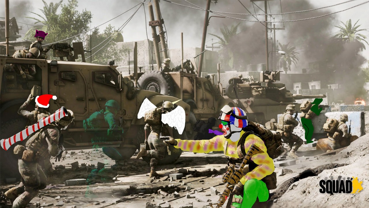 Płatne emotki trafią do militarnej strzelanki Squad, gracze prostestują, źródło grafiki: Żartobliwa wizja tego, jak w przyszłości może wyglądać Squad. Źródło fot. King_of_Nope..