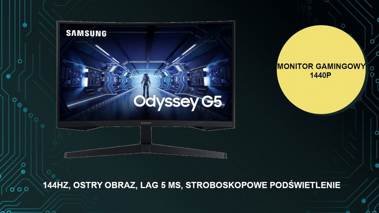Zakrzywiony 27-calowy monitor dla graczy z odświeżaniem 144 Hz i rozdzielczością 1440p.