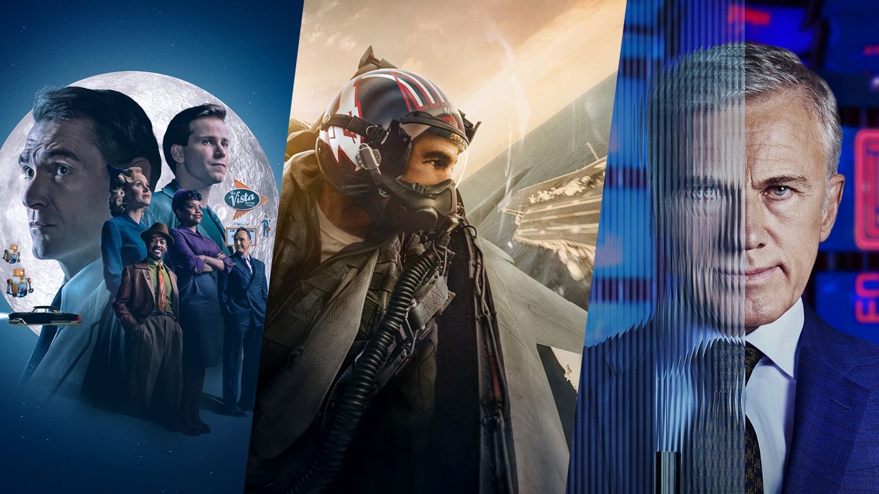 Co obejrzeć na Prime Video, Apple TV Plus i SkyShowtime w weekend 24-26 lutego 2023 roku, źródło grafiki: Za lepsze jutro, Amit Bhalla i Lucas Jansen, Apple TV+, 2023 / Top Gun: Maverick, Joseph Kosinski, Paramount Pictures, 2022 / Konsultant, Tony Basgallop, Amazon Prime Video, 2023.