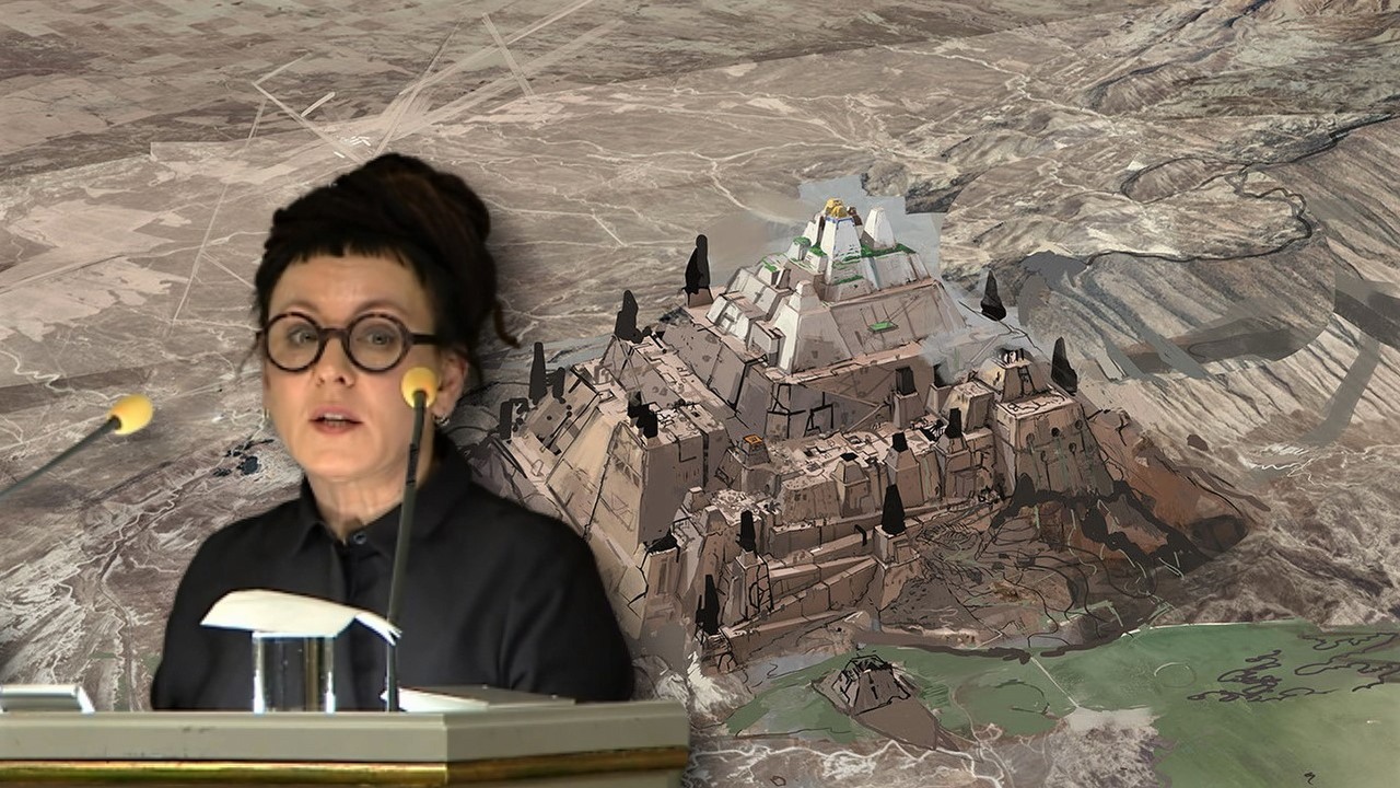 Na grę RPG Olgi Tokarczuk jeszcze poczekamy, twórcom „zależy na polskiej wersji”, źródło grafiki: YouTube,  Nobel Prize, 2019.