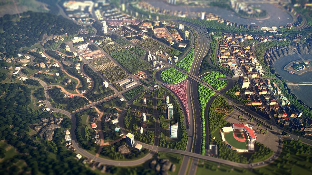 Miasta w Cities: Skylines zapierają dech w piersiach; spójrzcie tylko na te projekty, źródło grafiki: https://www.reddit.com/r/CitiesSkylines/comments/daua2y/lenesville_ps4_entrance_to_the_city/.