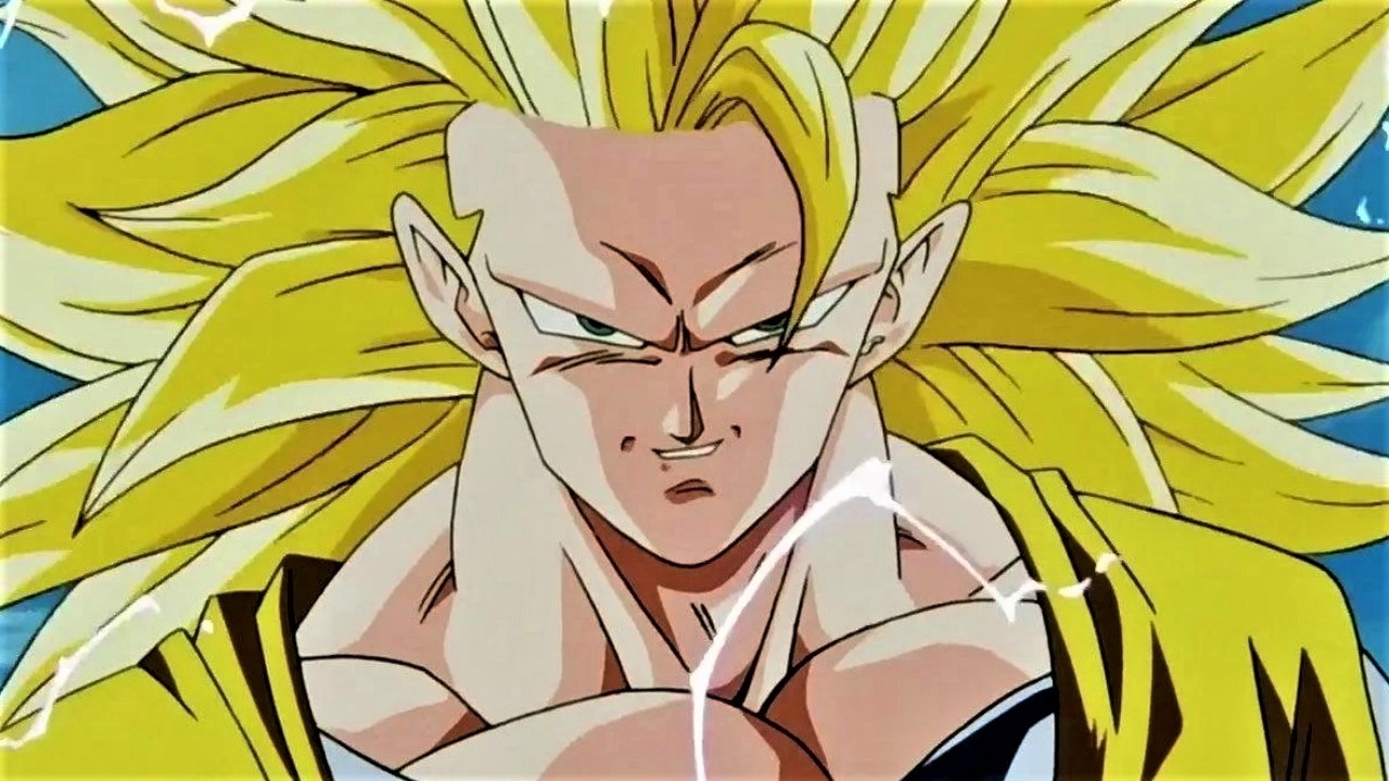 Rysunek autora Dragon Ball pokazuje, jak Goku prawie wyglądał jako Super Saiyan 3, źródło grafiki: Dragon Ball Z, Katsuyuki Sumizawa, Fuji TV, 1989.