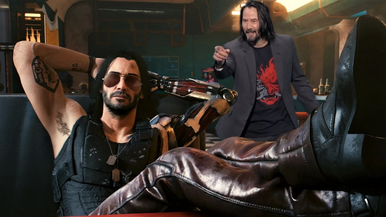 Keanu Reeves w Cyberpunk 2077 musiał być „prawdziwym dupkiem”, bo ma za dużo uroku, źródło grafiki: YouTube, Cyberpunk 2077, 2019, CD Projekt RED.