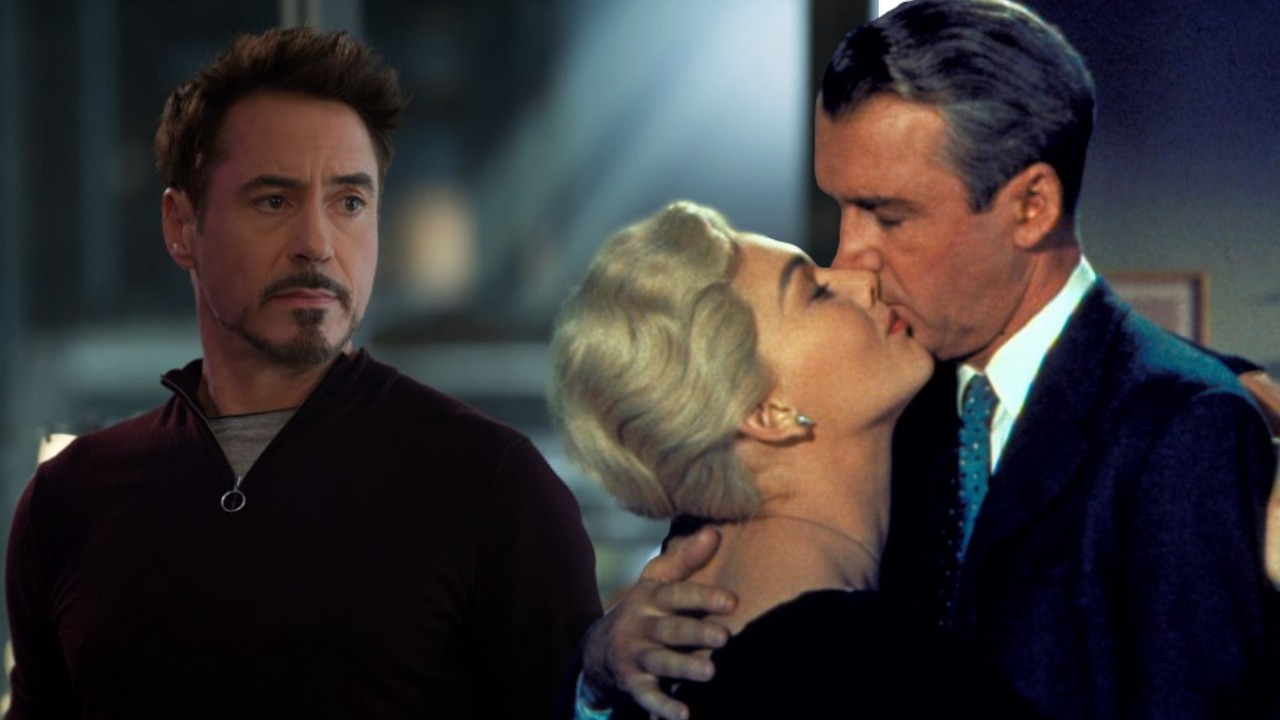 Powstanie remake popularnego filmu Hitchcocka, którego gwiazdą może być Robert Downey Jr, źródło grafiki: Avengers: Czas Ultrona, Joss Whedon, Marvel Studios, 2015, Vertigo, Alfred Hitchcock, Paramount Pictures, 1958.
