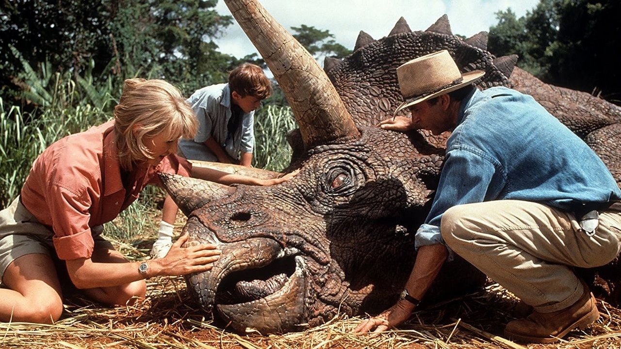 Park Jurajski promowano jako widowisko bez gwiazd filmowych, co irytowało aktorów, źródło grafiki: Park Jurajski, Steven Spielberg, Universal Pictures, 1993.