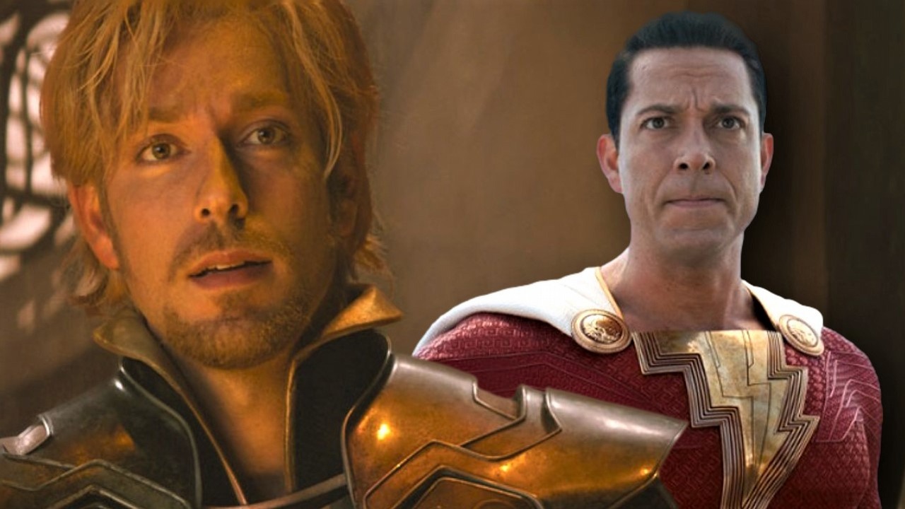 Zachary Levi twierdzi, że Kevin Feige wprowadził go w błąd odnośnie roli w Thorze, źródło grafiki: Thor: Mroczny świat, Alan Taylor, Marvel Studios, 2013, Shazam! Gniew bogów, David F. Sandberg, DC Entertainment, 2023.