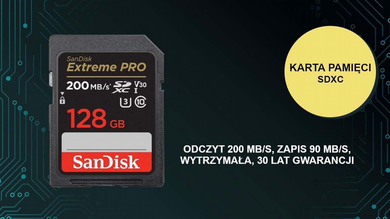 Wydajna karta pamięci SDXC dla profesjonalistów ze świata fotografii i filmu.