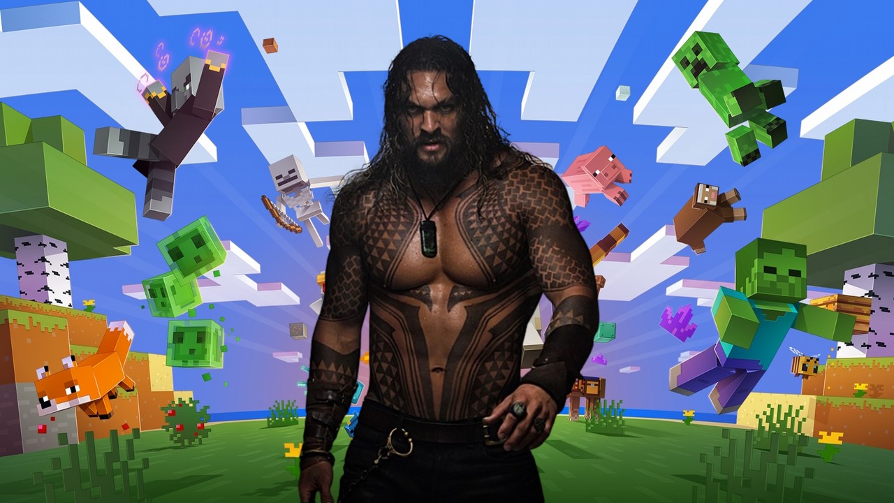 Wiemy, kiedy Jason Momoa wkroczy na ekrany z filmem Minecraft, źródło grafiki: Mojang Studios, Aquaman, James Wan, DC Entertainment, 2018.