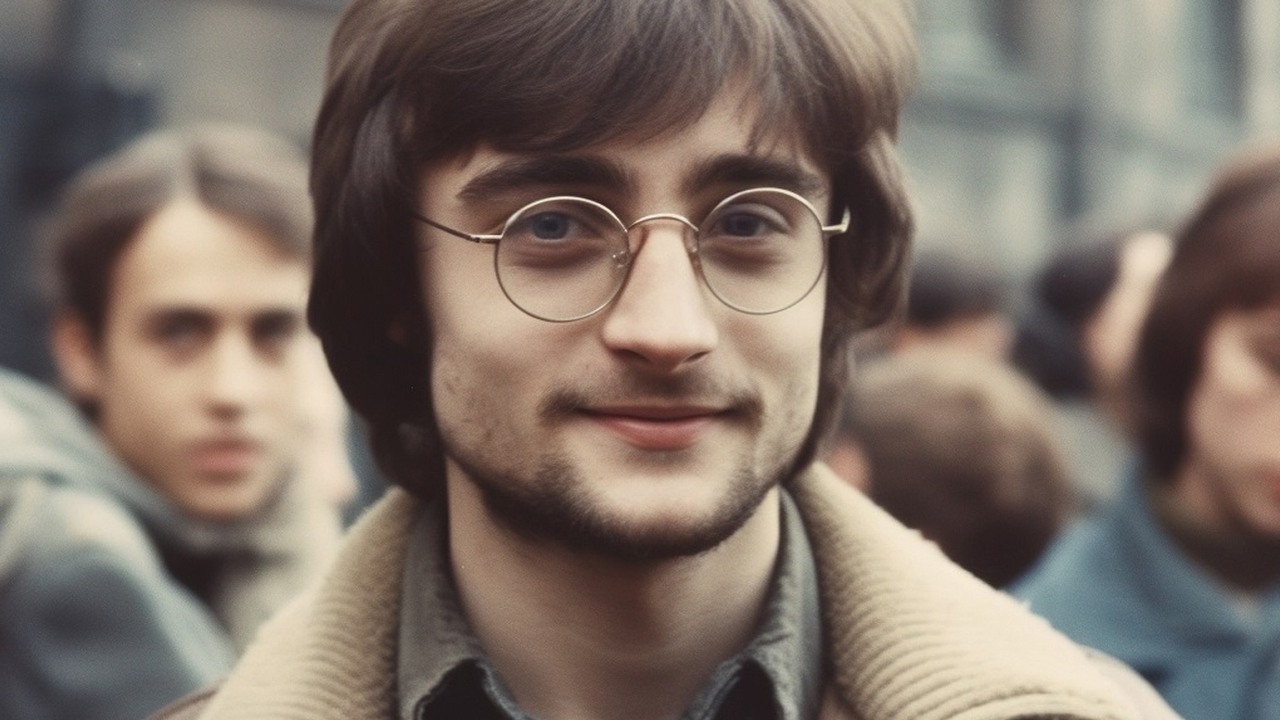 Harry Potter w PRL; bohaterowie z filmu nieźle wyglądają w polskich realiach, źródło grafiki: Midjourney; 2023.