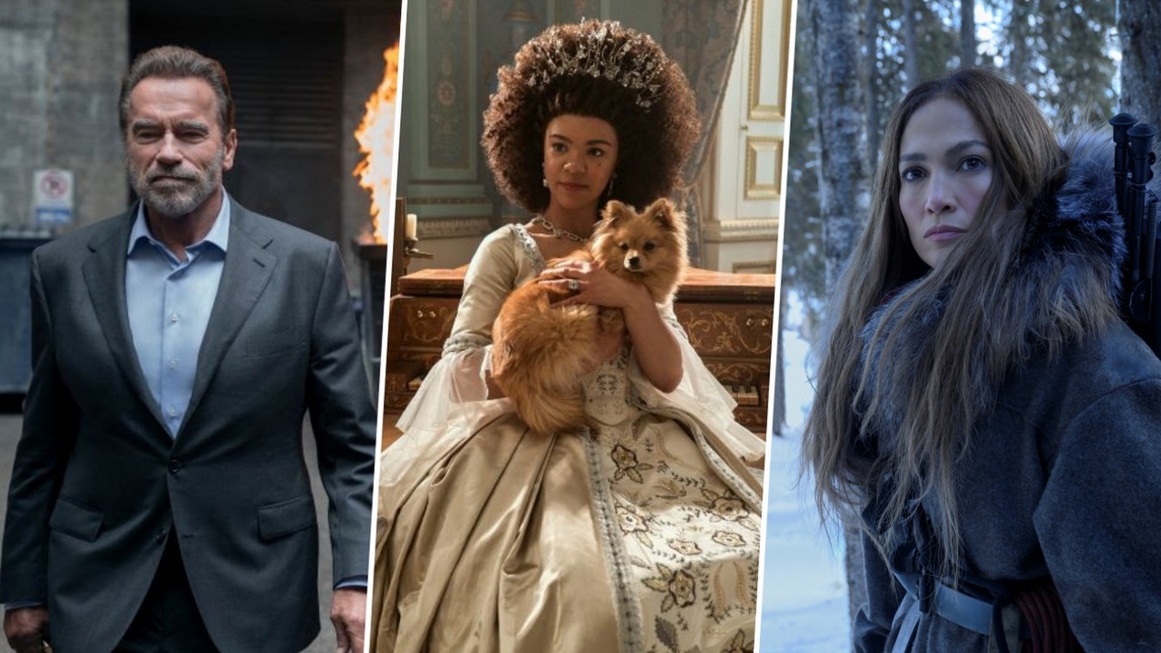 Netflix na maj 2023 - lista seriali i filmów, źródło grafiki: FUBAR, Phil Abraham, Netflix, 2023, Królowa Charlotta: Opowieść ze świata Bridgertonów, Tom Verica, Netflix, 2023, Matka, Niki Caro, Vertigo Entertainment, 2023.