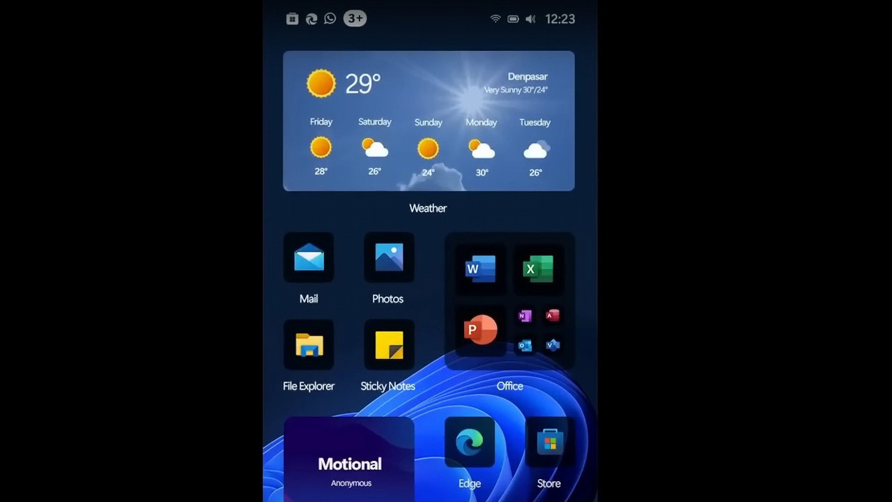 Szkoda, że Windows 11 Mobile nie powstaje, bo mógłby być śliczny, źródło grafiki: YouTube/AR4789.