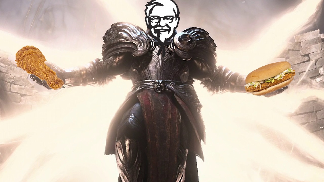 Diablo 4 znów zbrata się z KFC? Kurczak ma zapewnić nagrody w grze, źródło grafiki: Blizzard Entertainment, KFC, Pixabay, WikimediaImages, flutie8211.