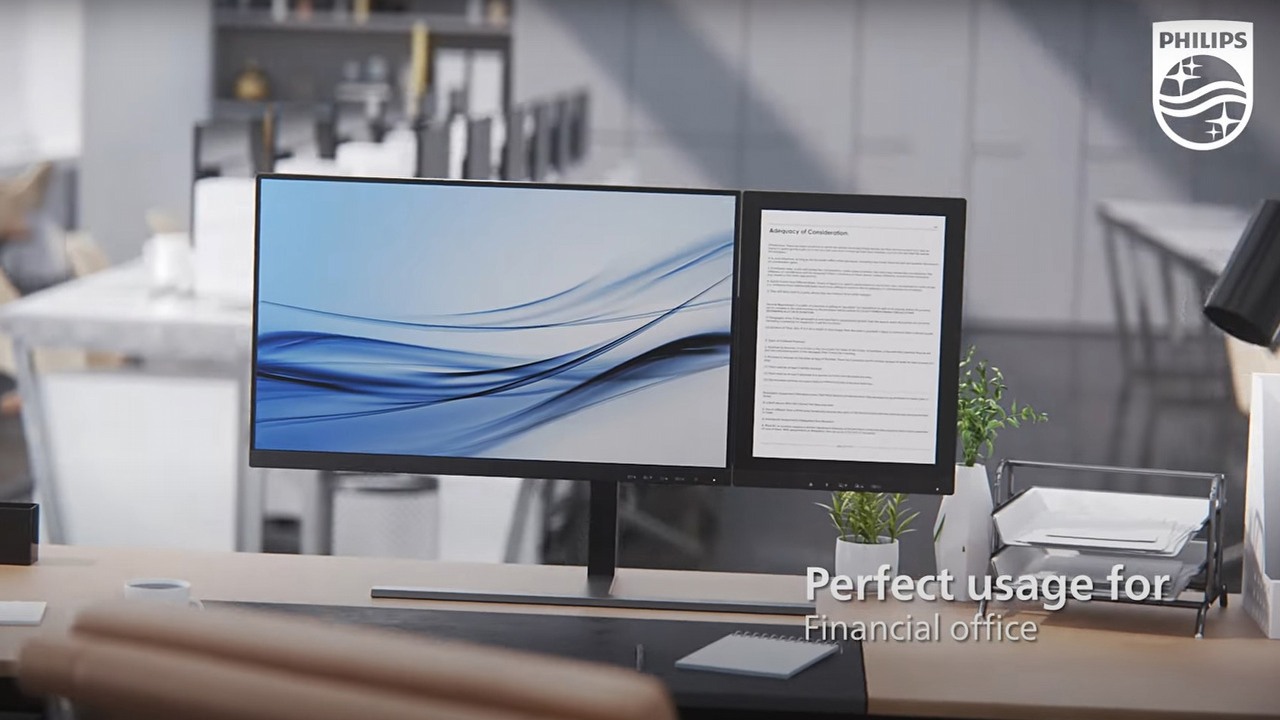 Zapomnijcie o zmęczonych oczach; ten monitor idealnie sprawdzi się podczas czytania tekstu, źródło grafiki: Youtube/Philips Monitors AP.