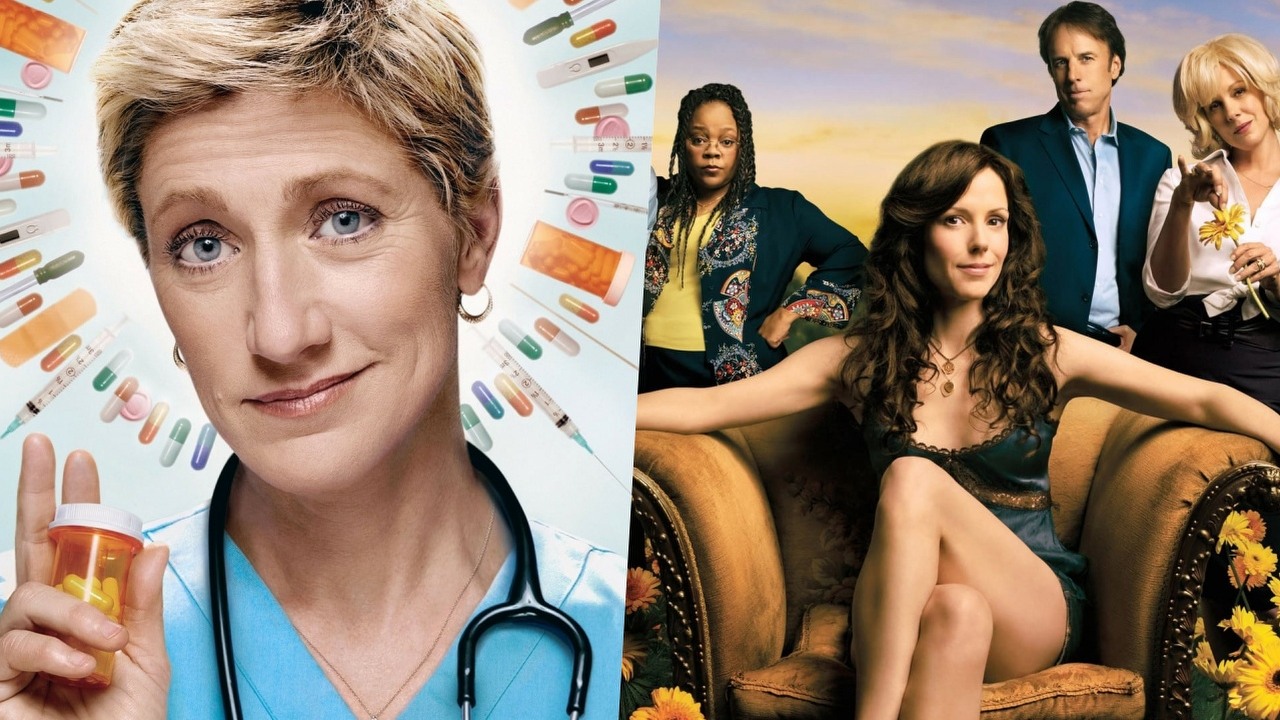 Serialowe hity sprzed kilkunastu lat mają powrócić, ale jeden aktor jest temu przeciwny, źródło grafiki: Siostra Jackie; Liz Brixius, Evan Dunsky i Linda Wallem; Showtime; 2009 / Trawka; Jenji Kohan; Showtime; 2005.