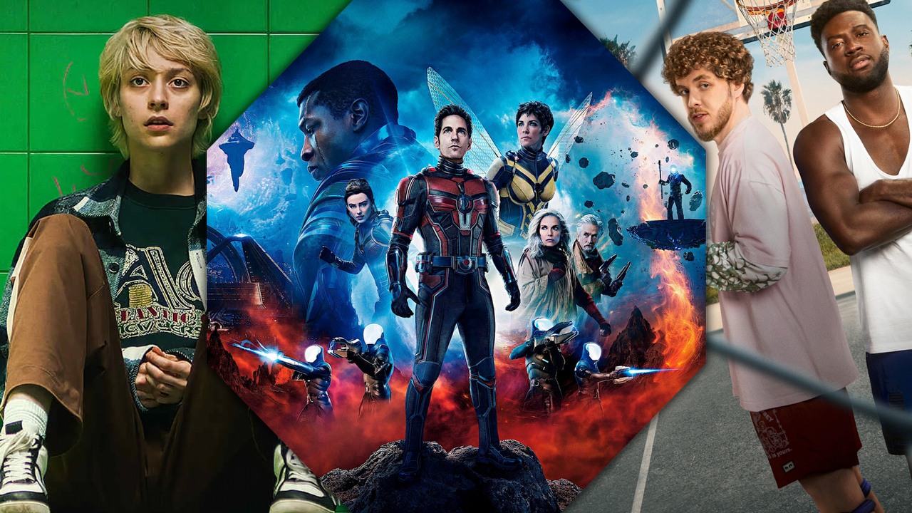 Co obejrzeć na Netflix, HBO Max i Disney Plus w weekend 19-21 maja 2023 roku, źródło grafiki: Fanfik, Marta Karwowska, Netflix, 2023 / Ant-Man i Osa: Kwantomania, Peyton Reed, Marvel Studios, 2023 / Biali nie potrafią skakać, Calmatic, Hulu, 2023.
