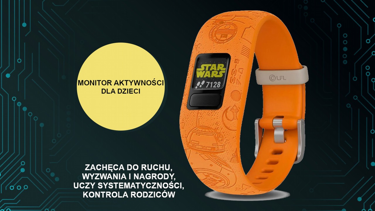 Zachęć dziecko do aktywności fizycznej za pomocą opaski z ulubionymi bohaterami z filmów, bajek i komiksów.