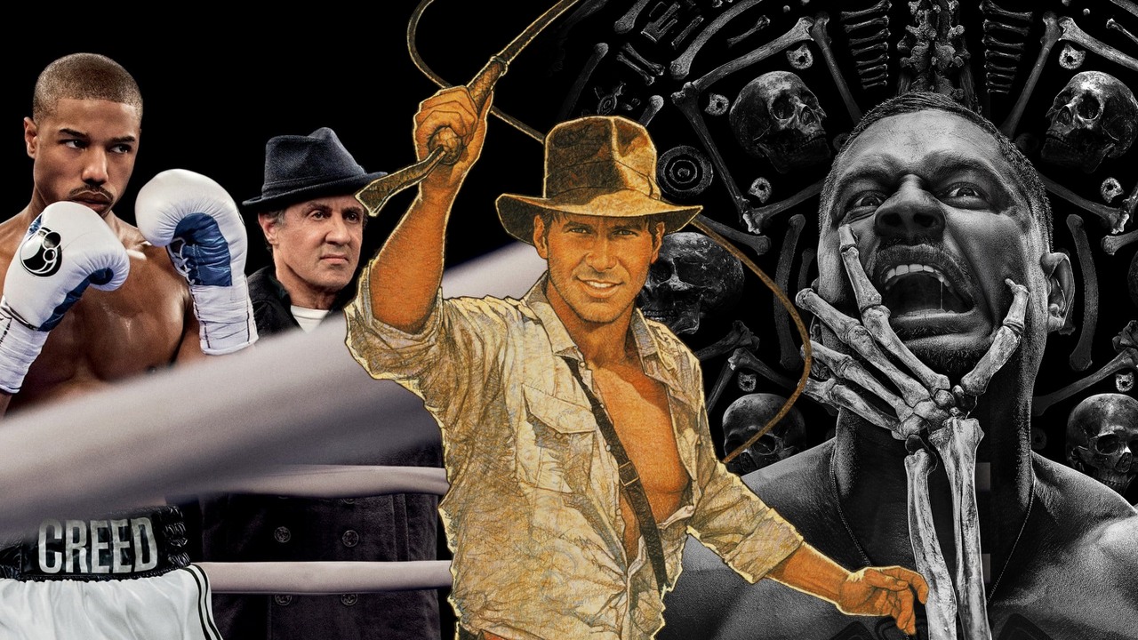 Co obejrzeć na Netflix, HBO Max i Disney Plus w weekend 2-4 czerwca 2023 roku, źródło grafiki: Creed: Narodziny legendy, Ryan Coogler, MGM Pictures, 2015 / Indiana Jones: Poszukiwacze zaginionej Arki, Steven Spielberg, Lucasfilm, 1981 / Mayans M.C., Kurt Sutter, Elgin James, FX, 2018.