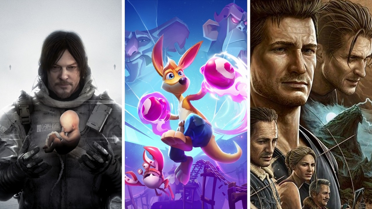 Zafunduj sobie gamingowe emocje z tańszymi grami na PS5 w Media Markt - od Death Stranding po Kangurka Kao, źródło grafiki: 505 Games, Tate Multimedia, Sony Interactive Entertainment.