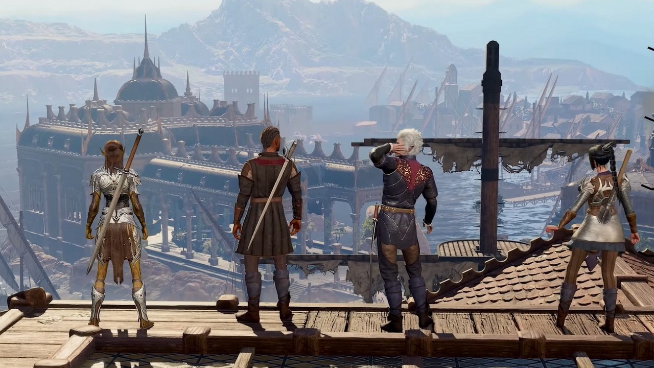 Miasto z Baldur's Gate 3 na nowym materiale z komentarzem twórców, źródło grafiki: Larian Studios/YouTube.