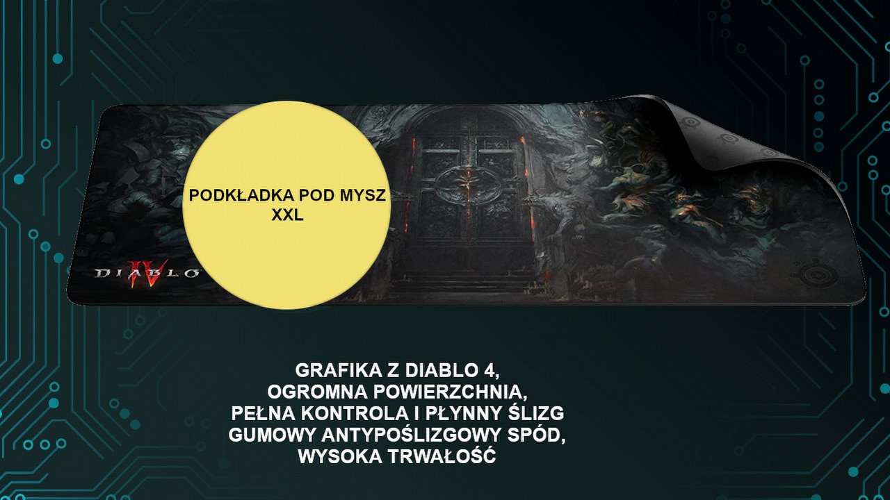 Najwyższej jakości ogromna podkładka pod myszkę dla fanów Diablo 4.