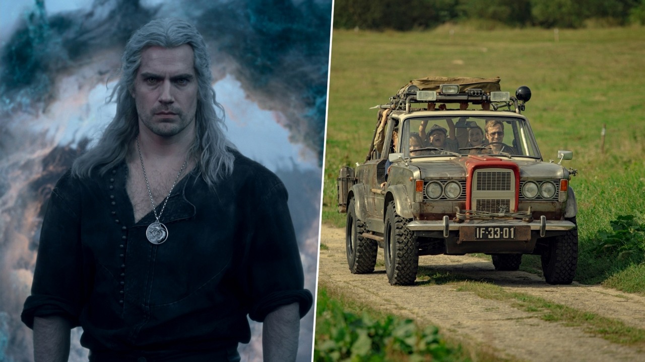 Netflix na lipiec 2023 - lista seriali i filmów, źródło grafiki: Wiedźmin, Lauren Schmidt Hissrich, Netflix, 2019 / Pan Samochodzik, Antoni Nykowski, Orphan Studio, 2023.