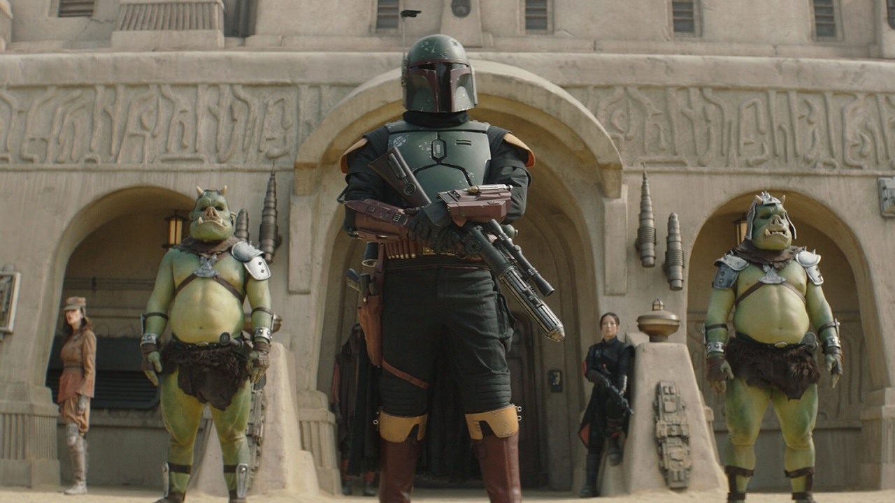 Anulowany spin-off z Bobą Fettem mógł być pierwszym filmem Star Wars z kategorią R, źródło grafiki: Księga Boby Fetta, Jon Favreau, Dave Filoni, Disney+, 2021.