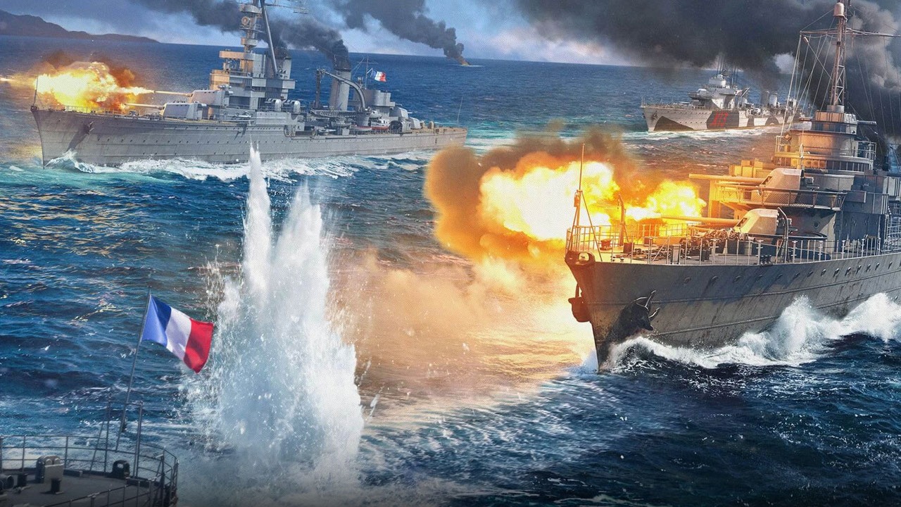 War Thunder - zmasowany atak francuskiej marynarki w aktualizacji La Royale, źródło grafiki: Gaijin Entertainment.