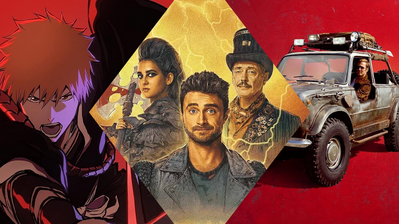 Co obejrzeć na Netflix, HBO Max i Disney Plus w weekend 14-16 lipca 2023 roku, źródło grafiki: Bleach: Thousand-Year Blood War, TV Tokyo, 2022 / Cudotwórcy, Simon Rich, TBS, 2019 / Pan Samochodzik i templariusze, Antoni Nykowski, Netflix, 2023.